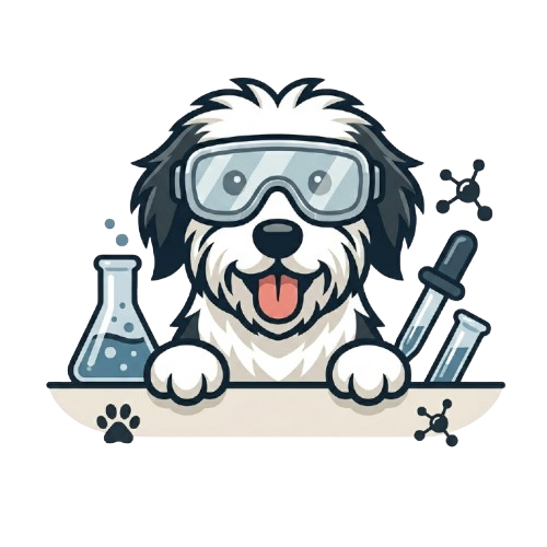 Mascota Doggy Lab con gafas de laboratorio
